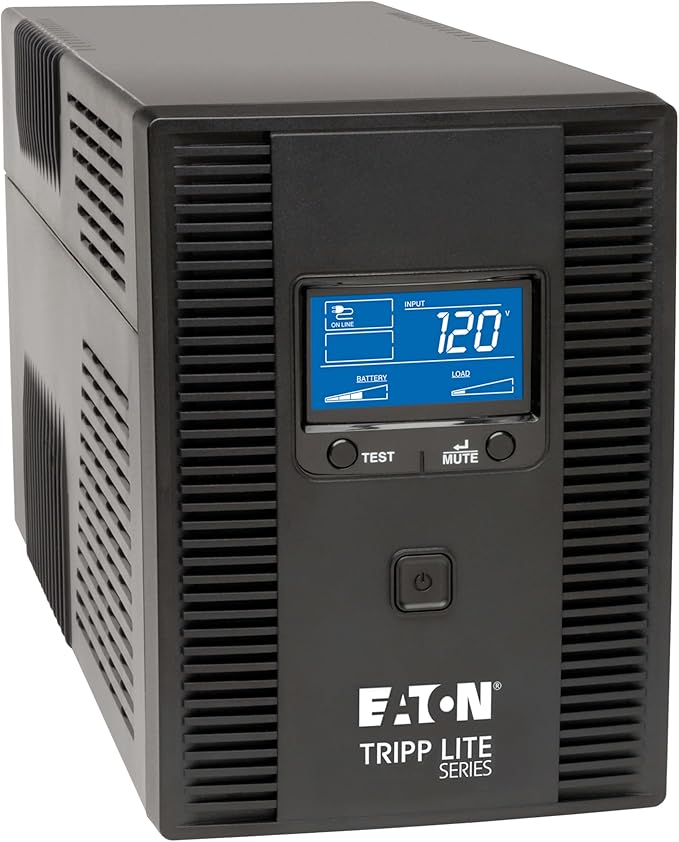 Eaton Tripp Lite OMNI1500LCDT 1500VA UPS 810W 10 Outlets 650 Joules AVR LCD | Battery Backup Surge Protector, Replaceable Battery, 6ft Extension Cord, 3-Year Manufacturer's Warranty & $250,000 Insurance