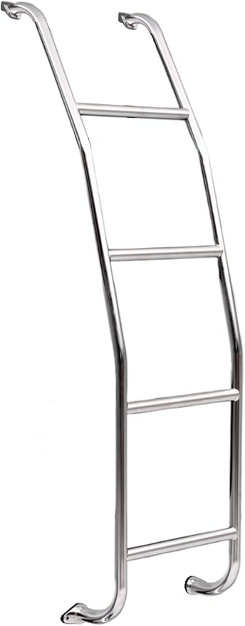Surco A093F99 Stainless Steel 4-Step Van Ladder - Compatible with 1999-14 Ford E-Series Vans