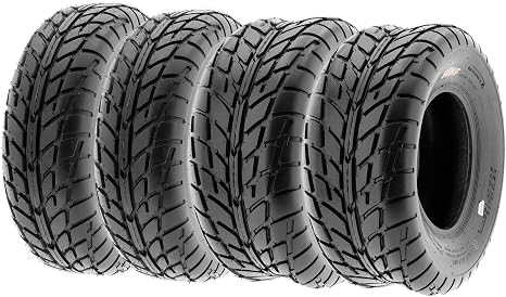 Set of 4 SunF A021 TT Sport ATV UTV Flat Track Tires 25x8-12 Front & 25x10-12 Rear, 6 PR, Tubeless