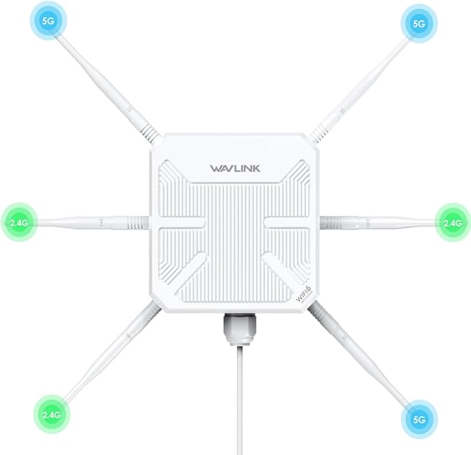 2026 AX3000 Outdoor WiFi 6 Extender, WAVLINK Long-Range WiFi Access Point