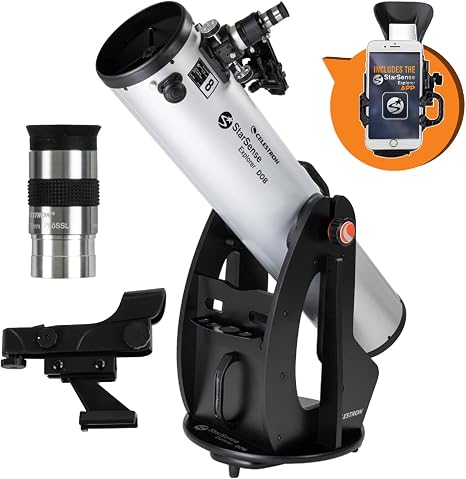 Celestron StarSense Explorer 8" Dobsonian Telescope with Smartphone App | Large 8" Aperture, Deep-Sky & Planet Viewing, StarSense Smartphone Navigation, Manual Dobsonian Mount, Smooth PointandObserve