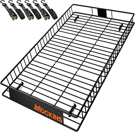 Mockins 90"x50"x6" XXL Heavy Duty Roof Rack Cargo Basket 2-Size Extendable