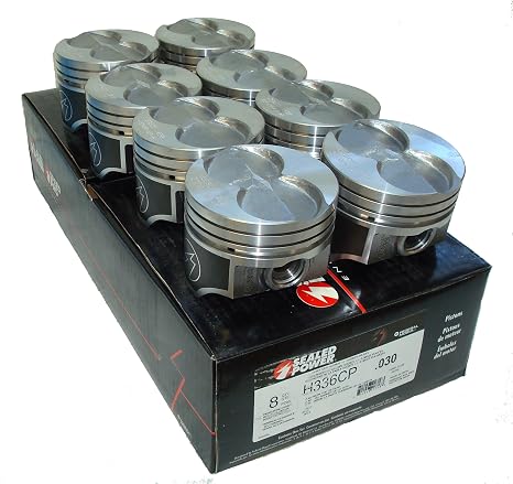 Set of (8) Ford 351W 5.8L Speed Pro Hypereutectic Coated Skirt Flat Top Pistons 4.030" Bore