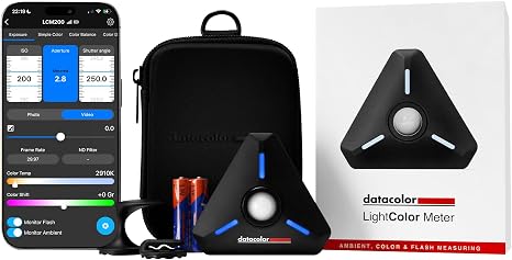 Datacolor LightColor Meter - Light & Color Temperature Meter, Bluetooth | Real-time data streaming for photo, video and cinema; portable, compact and drop-resistant