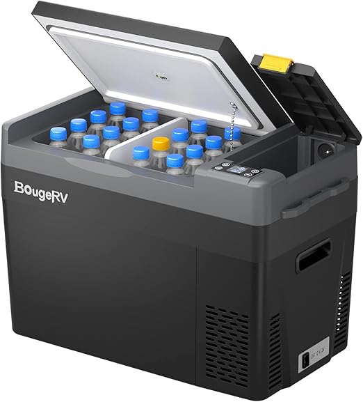 BougeRV 12V Refrigerator CRPRO 30QT, -8°F~50°F, Portable 12V Fridge, Black