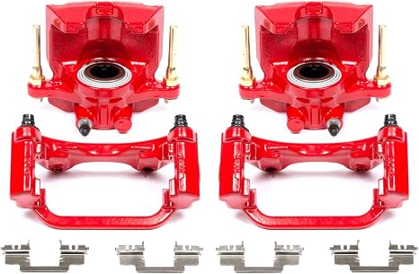 PowerStop Rear Red Powder Coated Brake Caliper Pair for Cadillac Escalade 2007-20 |Escalade ESV 2007-20 |Escalade EXT 2007-13 |Chevrolet Avalanche 2007-13 - High-Temp Brake Caliper Upgrade, S5030