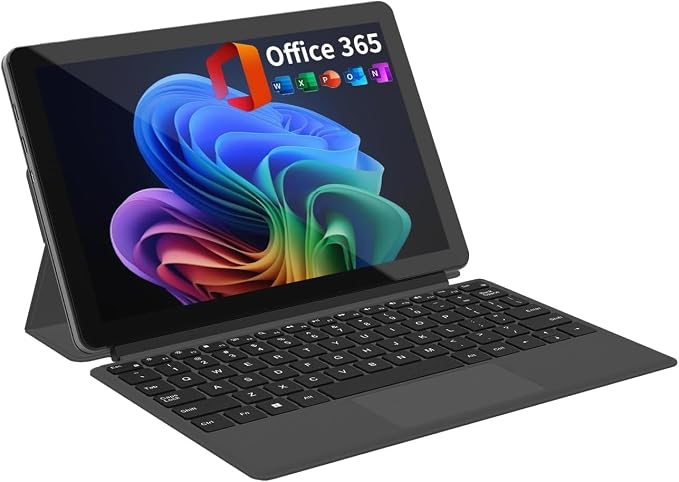 2-in-1 Laptop/Tablet (2026), 10.1" FHD IPS Touchscreen, 1-Year Office 365