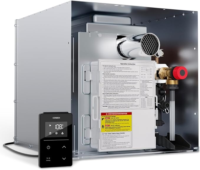 RV Tankless Water Heater, Propane, High Altitude, 12V DC