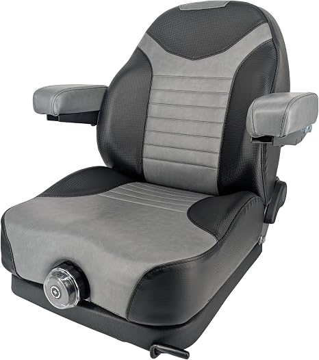 Comfort Elite HIGH-BACK Suspension Seat – 1 YEAR WARRANTY – Adjustable Suspension, Backrest, & Armrests For Scag Ferris Hustler Gravely Bad Boy Kubota Toro Zero-Turn Mowers & Tractors