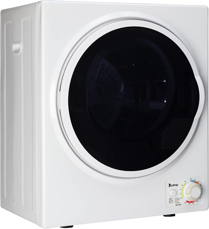 Portable Clothes Dryer, 1.5 Cu.ft. Mini Laundry Dryer, 5.5LBS Compact Electric Dryer w/Simple Control Knob, Stainless Steel Tub, Wall Mounting Kits, for Apartments Dorms RVs, 120V 850W