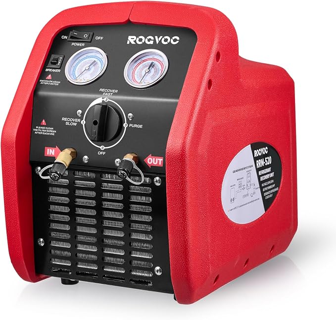Portable 3/4 HP Refrigerant Recovery Machine, Single Cylinder