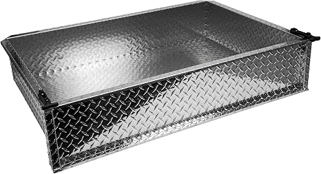 Golf Cart Cargo Box | Universal Fit | Compatible with Club Car, EZGO, Yamaha and Other Makes & Models | Aluminum Diamond Plate