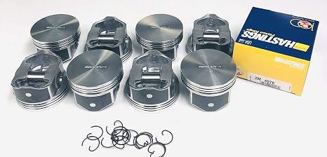 Silvolite Hypereutectic Flat Top Pistons & Moly Rings kit compatible with 2004-2009 GM LS 4.8L & 5.3L Engines GEN III & IV (Standard 3.780" Bore)