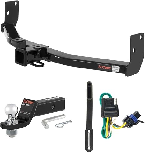 CURT Class 3 Trailer Hitch Tow Package with 2" Ball for 2010-2016 Cadillac SRX