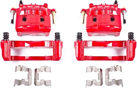PowerStop Front Red Powder Coated Brake Caliper Pair for Subaru Crosstrek 2016-17 |Forester 2010-18 |Impreza 2011-14 |Legacy 2013-14 |Outback 2013-14 - High-Temp Brake Caliper Upgrade, S2682A