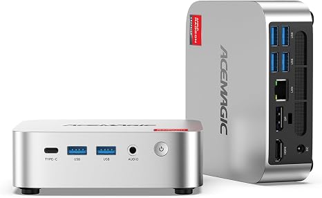 ACEMAGIC K1 Mini PC Windows 11 Pro, AMD Ryzen R2544 8GB DDR4 RAM 256 SSD M.2 3.7GHz (Beat 4300U/3500U) Mini Computers HDMI+DP1.4 Dual 4K UHD, Gigabit Ethernet Mini Desktop PC 28W for Home/Business