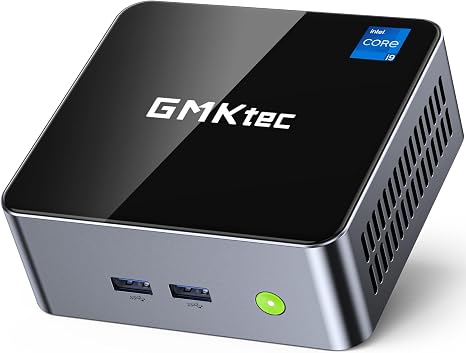 GMKtec Mini Desktop Computer, M3 Intel Core i5 12450H (8C/12T, up to 4.40GHz) Mini PC 16GB DDR4 (8GB*2) 512GB SSD, 2X HDMI 4K, 4X USB 3.2, USB-C, WiFi 6, BT 5.2, RJ45 2.5G Black