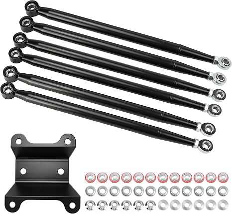 Boxed Rear Radius Rods Kit for Can-Am Maverick X3 64” (2017–2023), Heavy-Duty High Clearance Rear Suspension Upgrade for X DS/X RS/X MR/MAX Models, 6-Piece Complete Set, Black