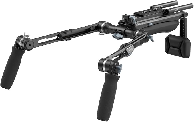 SmallRig Shoulder Rig Kit, One-Touch Quick Release Adjustable for Sony, for Canon, for Nikon Mirrorless Cameras, Camcorders | Camera Support System for Arca-Swiss/MFT Mount & 15mm Rods | SR007 Pro