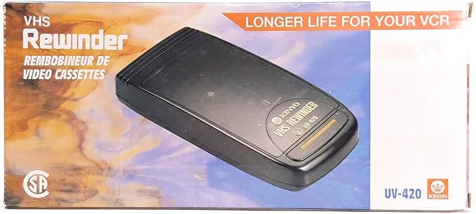 Kinyo VHS Rewinder Model UV-420 - VHS Tape Winder (Black)