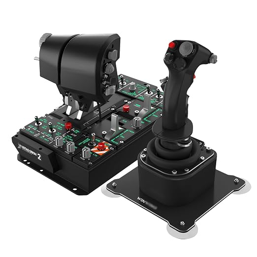 WINCTRL Orion2 HOTAS Metal Warthog: StriktAce E Metal Throttle Grip - Industry’s First Dual Dynamic Motor, 38 Physical Switches, High-Pressure Cast Aluminum Alloy,With Dual Throttle Connectors