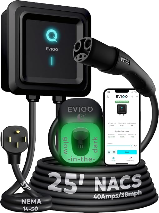 Level 2 EV Charger NACS 40A NEMA 14-50 - 240V Wall Charging Station