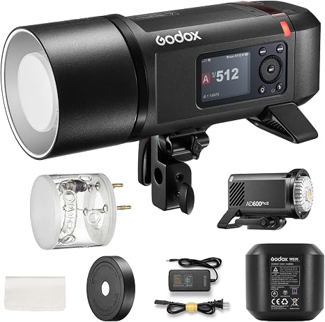 Godox AD600 Pro II AD600Pro II Outdoor Flash Strobe, 600Ws 2.4G TTL | 1/8000 HSS Monolight, 0.01-0.9s Recycle, 40W LED Modeling Lamp, GODOX AD600ProII AD600 Pro II with Battery & Bowens Mount