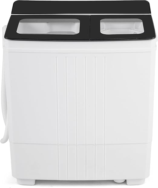 COSTWAY 20Lbs Portable Washing Machine with Built-in Drain Pump, Black