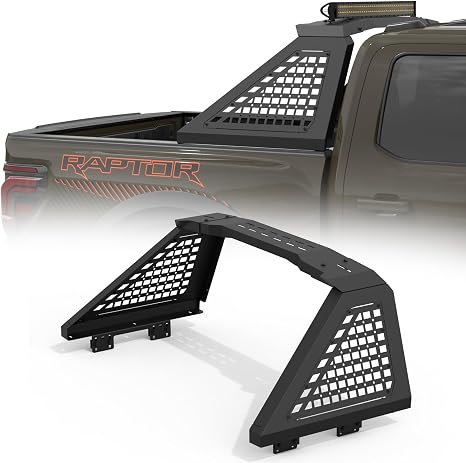 Adjustable Roll Bar Full Size Compatible with Truck F-Series /F150/Ranger/Tremor/Lighting, Ram 1500 TRX Series, Silverado 1500, Gmc Sierra 1500, Tundra,Titan Xd | No Drilling Installation