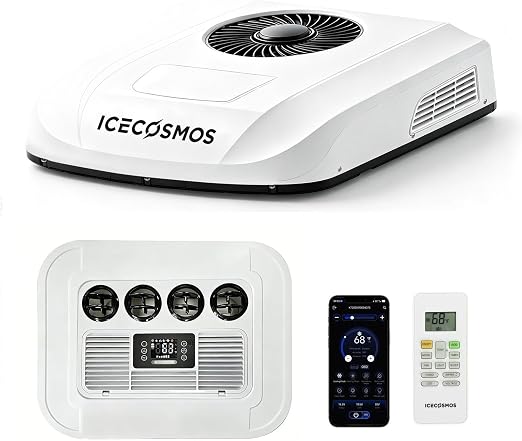 Ultra-Slim 12 Volt DC Roof Top RV Air Conditioner with Heat