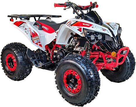 X-PRO 125cc ATV 4 Wheels Quad 125 ATV Quads, Big 19"/18"Tires! (Red, Factory Package)