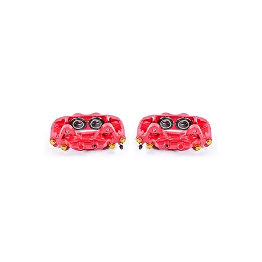 PowerStop Front Red Powder Coated Brake Caliper Pair for Toyota Sequoia 2001-07 | Toyota Tundra 2000-06 - High-Temp Brake Caliper Upgrade, S2712