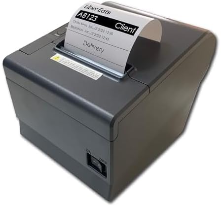 Delivery Platform Thermal Printer 3” 1/8 PaperWidth POS Cash Register Dual Bluetooth WiFi USB Support Print Receipt Ticket Ubereats Doordash Grubhub Postmates APP for Food ToGo take out away Shop