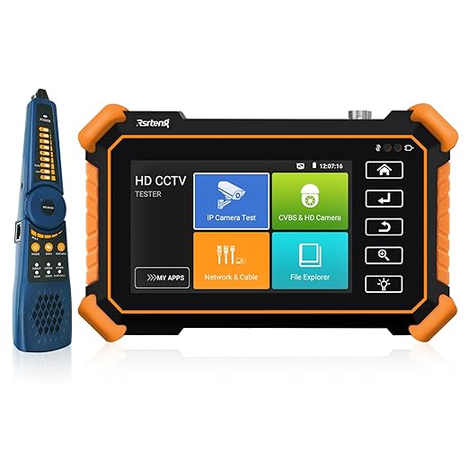 Rsrteng CCTV Tester,IPC-1910C Plus with Cable Tracer 8MP AHD CVI TVI CVBS IP Camera Test 8K HD Display Video Monitor 4 inch IPS Touch Screen IPC Tester Support POE PTZ RS485 Replace 1800ADH