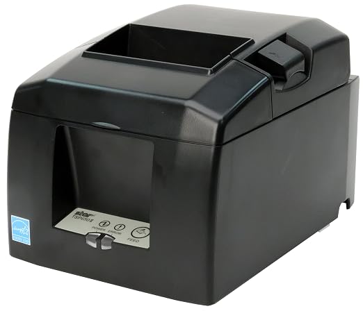 Star Micronics TSP654IIE3 Ethernet (LAN) Thermal Receipt Printer with Auto-Cutter and External Power Supply - Gray