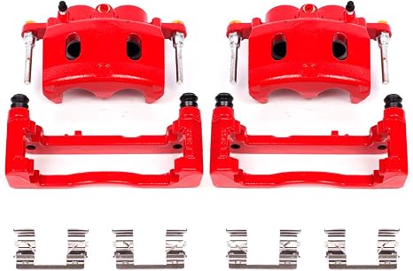 PowerStop Front Red Powder Coated Brake Caliper Pair for Cadillac Escalade 2008-20 |Escalade ESV 2008-20 |Escalade EXT 2008-13 |XTS 2013-19 - High-Temp Brake Caliper Upgrade, S4918A