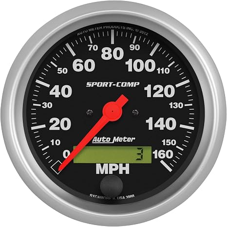 Auto Meter 3988 Sport-Comp Electric Programmable Speedometer 3.375 in.