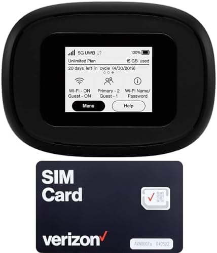 4G/5G Mobile Portable WiFi | Verizon Wireless Jetpack Inseego MiFi M1000 | Mobile Hotspot for Travel | RJ45 Ethernet Port | Speed Up to 2,4 Gbps | Use 8 hrs | EVDO-LINK Bundle