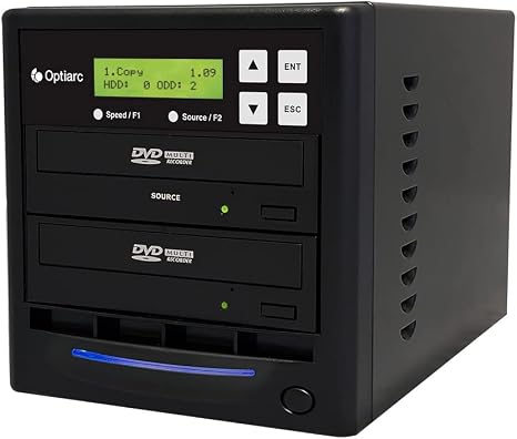 1 to 1 24X Burner M-Disc Support CD DVD Duplicator - Standalone Copier Duplication Tower OPT-S1T-DVD-BK