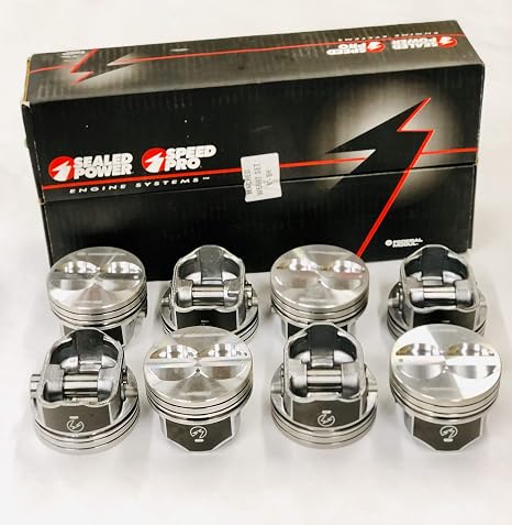 Speed Pro H345DCP 350 Small Block Chevy SBC Flat Top Pistons Coated Piston 5.7" (.040" or 4.040" Bore). Click on Over size needed before placing in Cart.