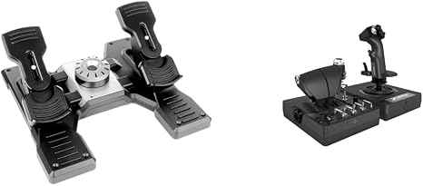 logitech G X56 H.O.T.A.S Throttle and Joystick Flight Simulator Game Controller + Pro Flight Rudder Pedals Bundle