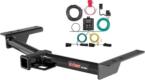CURT Class 3 Trailer Hitch 2" Receiver with 4-Way Flat Output Custom Wiring Harness fits 2015-2025 Transit | Resists Rust, Chipping, & UV | Includes Hardware and Dust Cover