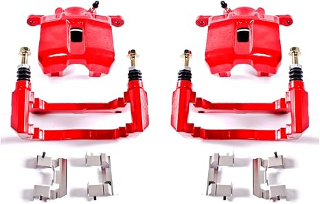 PowerStop Front Red Powder Coated Brake Caliper Pair for Acura CL 2001-03 |RL 1999-04 |TL 1999-08 |TSX 2004-14 |Honda Accord 2003-12 - High-Temp Brake Caliper Upgrade, S2584