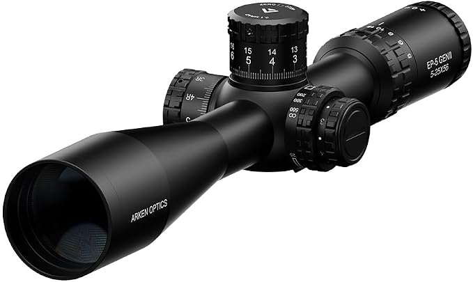Arken Optics EP5 GEN2 5-25x56 FFP Precision Rifle Scope | J-XED Glass, TOR / VPR Illuminated Reticle, AZS zero stop, 34mm Tube, First Focal Plane Design For Long Range Precision