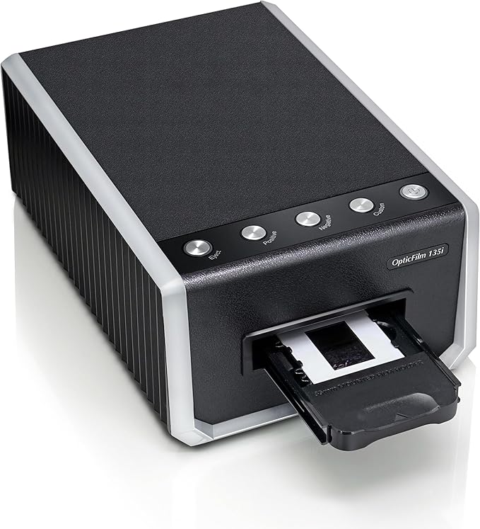 Plustek OpticFilm 135i - Automatic Film & Slide Scanner, Batch converts 35mm Slides & Film Negatives, Support 3rd Party Editing Software Export, Max. 7200 dpi | Batch convert, Built-in Infrared Channel + Bundle Quick Scan Plus Software - Support 3rd Party