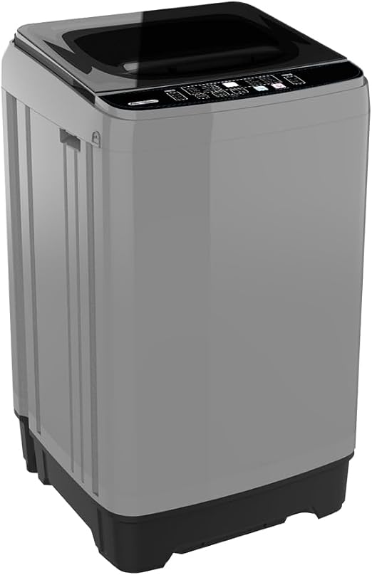 17LBS Full Automatic Portable Washer & Dryer Combo, 10 Programs 8 Water Levels, Compact Laundry Machine for Apartment RV Dorm, Grey