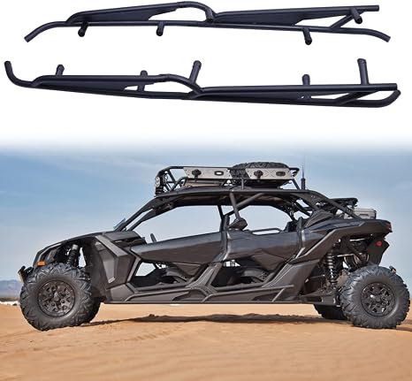 Maverick X3 Max Rock Sliders Black Side Nerf Bars OEM Style 4-Doors Tree Kickers Compatible with Can-Am Maverick X3 / Turbo/R 2017-2024 Replaces OEM #715003888 and #715003730