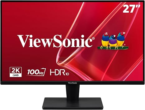 ViewSonic VS2725-2K 27 Inch 1440p Computer Monitor, QHD 100Hz Display