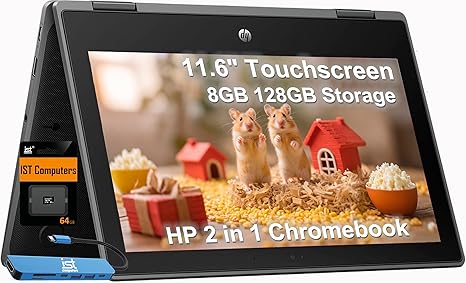 HP Chromebook Pro X360 Fortis, 11.6" 2-in-1 Laptop, Intel CPU, 8GB RAM