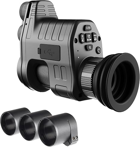 Oneleaf.ai Commander NV100 Digital Night Vision Goggle, Clip on Night Vision Monocular for Hunting/Observations, 1080P FHD, 328 Yards Clear Nighttime Viewing Range-16mm